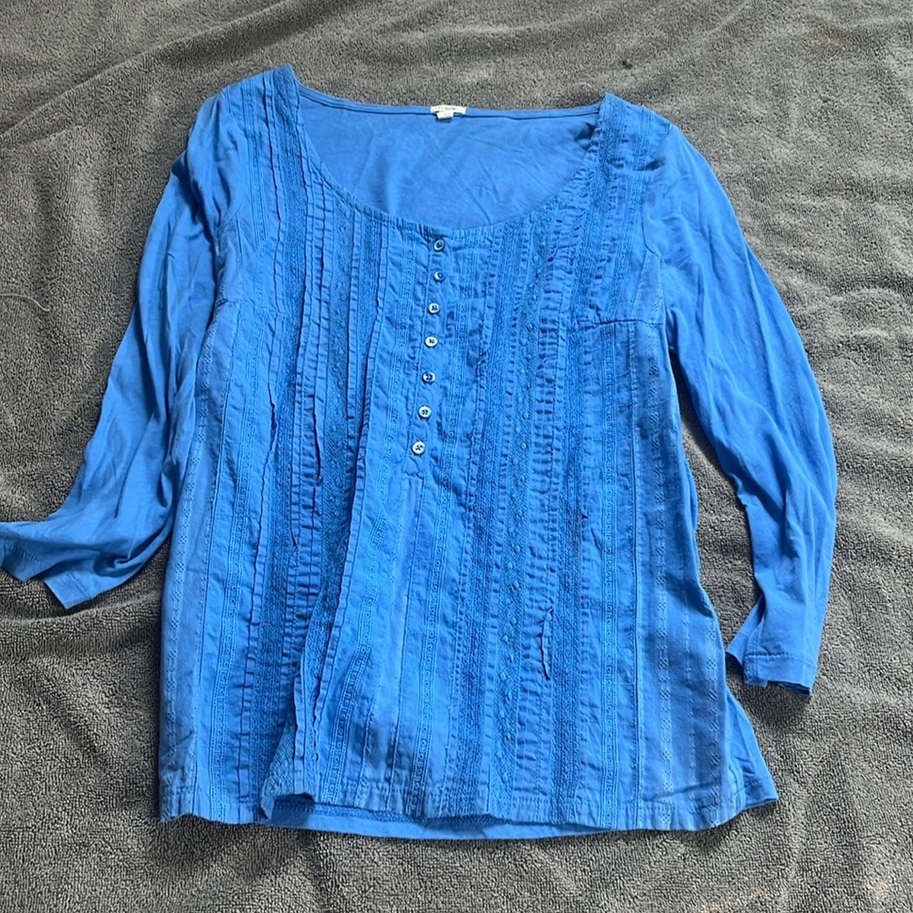 J. Crew Blue Long Sleeveeve Top size